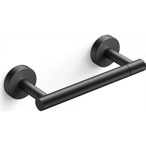 Porte Papier Toilette Noir, Pivotement à Double Poteau Porte-Rouleau de Papier Toilette pour Salle de Bain, Acier Inoxydable Support Papier Toilette Mural, Accessoires WC (1/2)