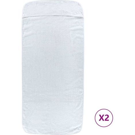 Serviettes de plage 2 pcs blanc 75x200 cm tissu 400 GSM (1/5)