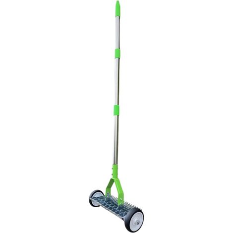Robust Metall mit Rollen Langer Griff Gartenrechen zum