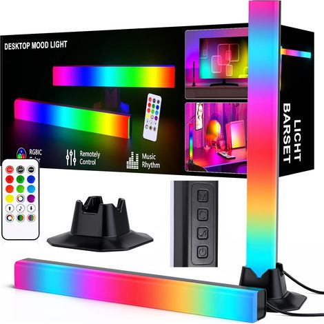 Barre LED RGB de 32 cm avec synchronisation musicale – Éclairage d'ambiance / rétroéclairage alimenté par USB (RGB à 270°) (1/5)