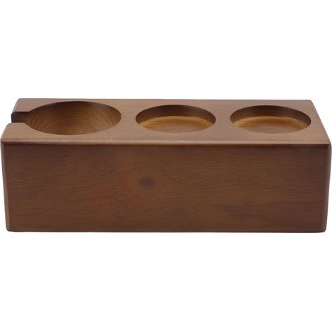 Kaffeefilterhalter aus Buchenholz, umweltfreundliche Kaffeefilter-Tamperstation, Basis für Heimbar oder Café, braun (1/5)
