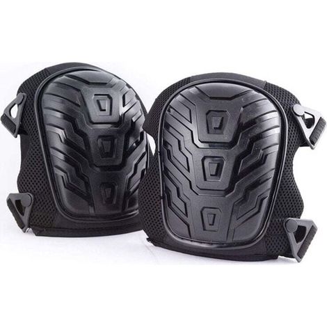 Genouillères professionnelles, rembourrage en mousse durable, rembourrage en gel confortable, clips de fixation pour un réglage facile, noir, 1 paire (1/4)