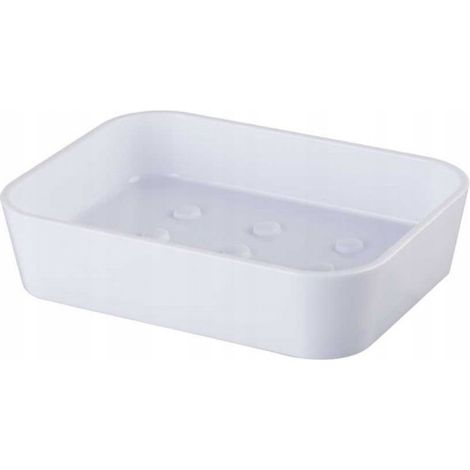 Jabonera independiente Bisk Simpl de plástico blanco, 1 unidad.