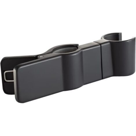 1 Stück Halterung für Handbrause, Duschkopfhalterung, schwarz, Brausehalterung für Duschstange ohne Bohren, 35° verstellbare Brauseklemme
