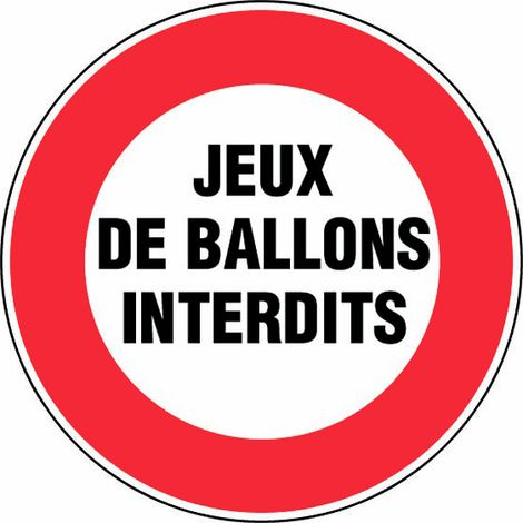 Novap – Panneau de signalisation jeux de ballons interdits Ø300mm – Polystyrène rigide – Résistant aux chocs – 4063478
