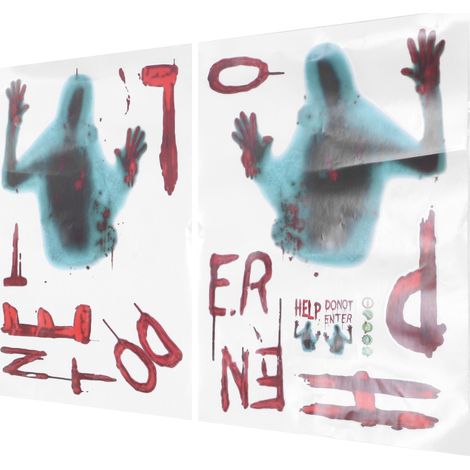 Lot de 4 stickers muraux zombies pour Halloween, décoration de salon, chambre ou fenêtre. (1/5)