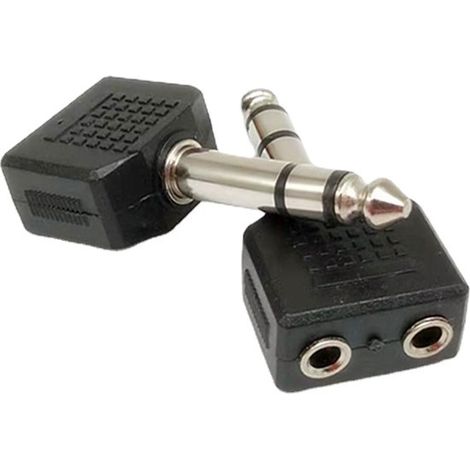 Factory direct sale of microphone adapters/audio connectors: 6.5mm male connector to two 3.5mm female connectors. (1/5)