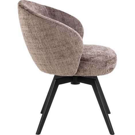 Darlene chaise de salle à manger avec accoudoirs chenille marron. (1/5)