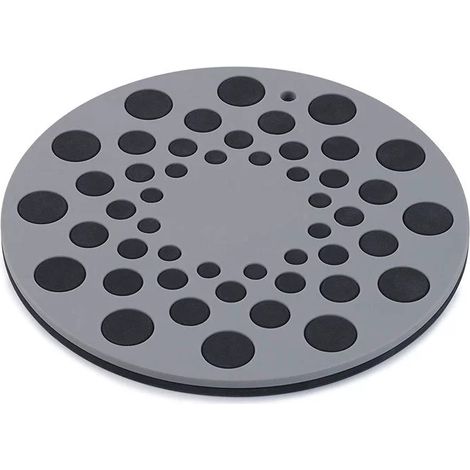 Lot de 2 dessous de plat en silicone résistant à la chaleur pour casseroles et poêles chaudes, noir/gris (1/4)