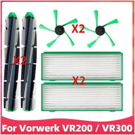 Set mit 6 Zubehörteilen für den Vorwerk Kobold VR200 VR300 Staubsauger: rotierende Seitenbürste, HEPA-Filter und besonders widerstandsfähiges Zubehör. (1/5)