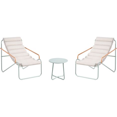Conjunto de jardín para exterior dos sillones y mesa juego de balcón verde Pasto