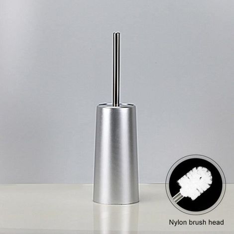 (Silver-Nylon head)Porte-brosse de toilette de Style nordique créatif, ensemble de brosses de toilette dorées à poils souples et fle (1/4)