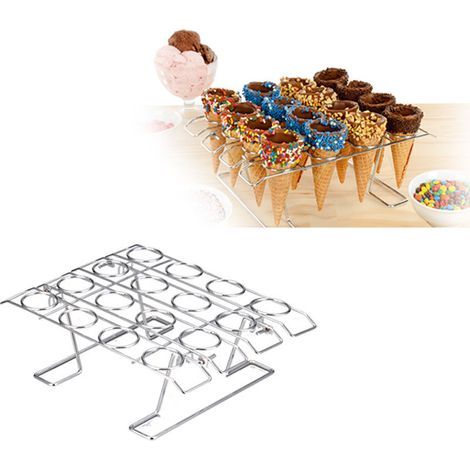 Présentoir à cupcakes 16 trous, support de cuisson pliable, présentoir à glaces, plateau à pâtisserie pour décoration de gâteaux, présentoir à gaufres pour mariage et anniversaire (1/4)