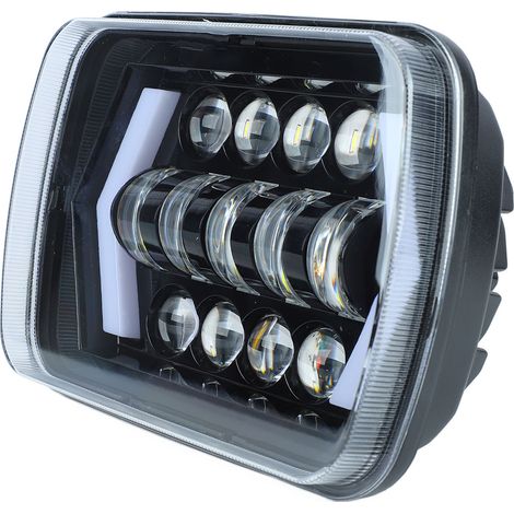 Paar 7-Zoll IP67 wasserdichte LED-Scheinwerfer, hohe Helligkeit, langlebig, Frontscheinwerfer für Jeep Wrangler, einfacher Austausch, 2 Stück, 6000K weiß. (1/5)