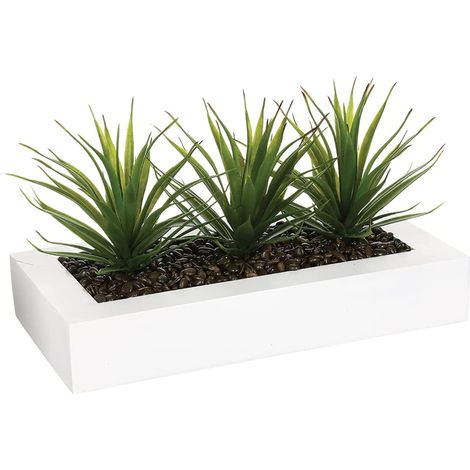 Blumentopf mit drei Sukkulenten ALOE VERA, Dekoration mit künstlichen Pflanzen, 31 cm, Atmosphera (1/5)