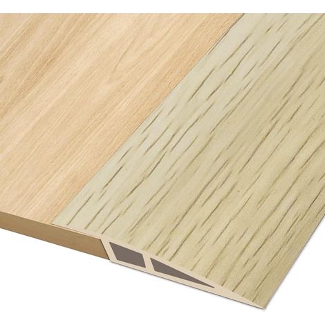 Selbstklebende Übergangsleiste – 1 Stück – PVC in weißer Holzoptik – Ausgleichsprofil 5–10 mm – Übergangsprofil für Innenböden – 100 x 5 cm (1/5)