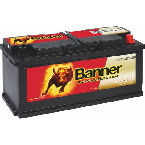 Batterie AGM 12V 105Ah 950A 60501 – Décharge lente pour énergie solaire et éolienne – Sans entretien – Longueur 393mm – Banner