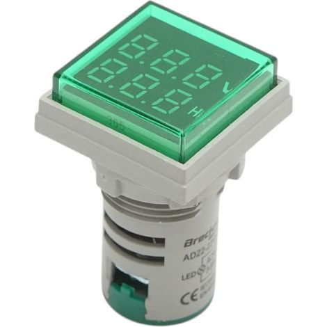 Voltmetro digitale e indicatore di frequenza LED verde 0-99Hz/50-500V AC Ø 22mm Breckner Germany (1/4)