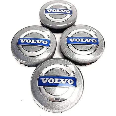 Volvo 02- 64MM 4-pack centrumkåpor Volvo Silver i en storlek-FF-