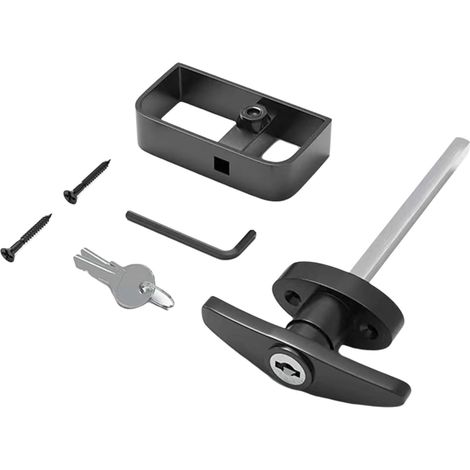 Poignée de porte de cabanon noire robuste avec tige plus longue et abri de jardin