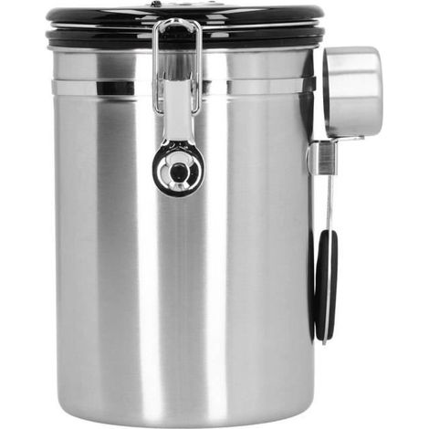 EJ.life Pot scellé de café Boîte à grains de café avec soupape d\'échappement Récipient étanche en acier inoxydable avec (1/4)