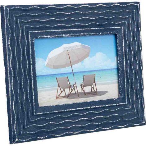 Marco de fotos de madera 18x15 azul 23x2x18 cm (1/5)