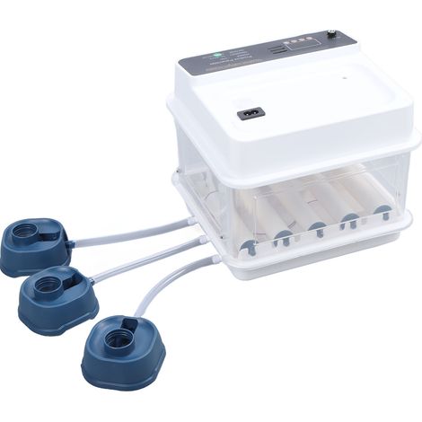 Incubateur à œufs réglable avec éclairage LED automatique, double alimentation, petit simulateur d'incubation pour poulets, blanc, prise UE 220 V, lot de 10 (1/5)