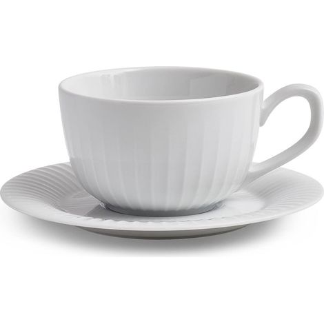 Tasse à café avec soucoupe, 25 cl, légendaire intemporelle, blanche (1/4)