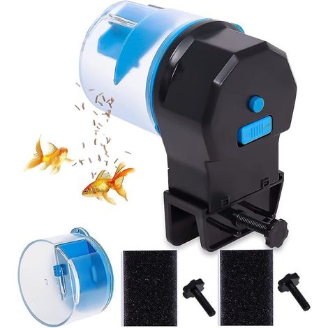 Distributeur automatique de nourriture pour poissons, minuteur électrique, adapté aux aquariums, petits poissons et tortues (beige) (1/5)
