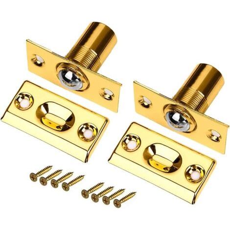 Loqueteau à Bille Laiton 2 Pièces Acier Inoxydable Fermoir Loquet Encastrable Porte Placard réglable Rouleau Bille Meubles Loquet de porte Doré (1/5)