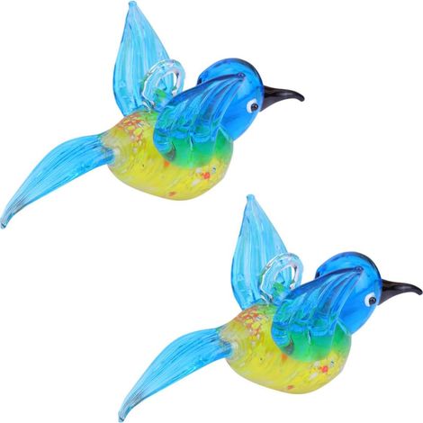 Kristallglas Vogel Deko Ornament 2 Stück Bunt zum Aufhängen (1/5)