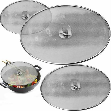 Anti-Éclaboussures Couvercle Couvercle Anti Projection en Acier Inoxydable 33cm 29 cm 25cm pour Poêle à Frire de Cuisine Crédence de cuisine (1/5)