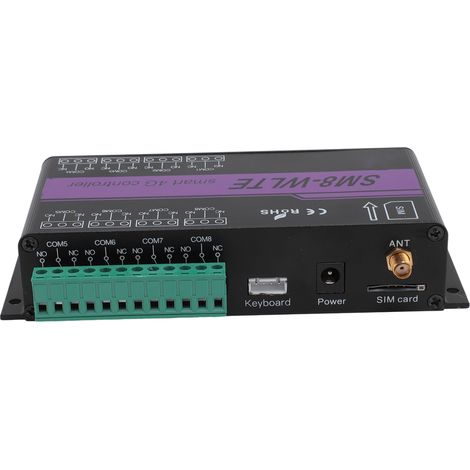 Automate de portail GSM 8 canaux, contrôleur d'accès par téléphone 4G, télécommande, commande de porte par SMS, sonde de température PT100, prise UE 100-240 V (1/5)