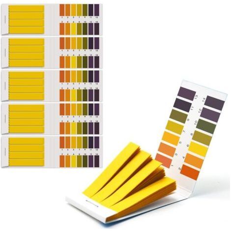 6-teiliges Set pH-Teststreifen, 480 pH-Wert-Teststreifen, Messbereich 1-14, Sonnenblumen-Testpapier für Aquarien, Speichel-, Wasser- und Bodentests (6 x 80er-Packung) (1/5)