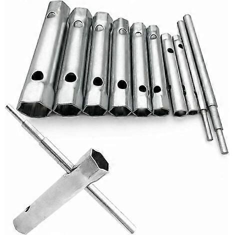 Offre d'hiver : lot de 10 clés tubulaires de 6 à 22 mm, clés à tuyaux, clés à bougies d'allumage, tarauds de démontage/montage. (1/5)