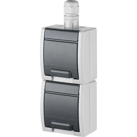 Presa ermetica Elektro-plast doppia IP65 esterno Schuko