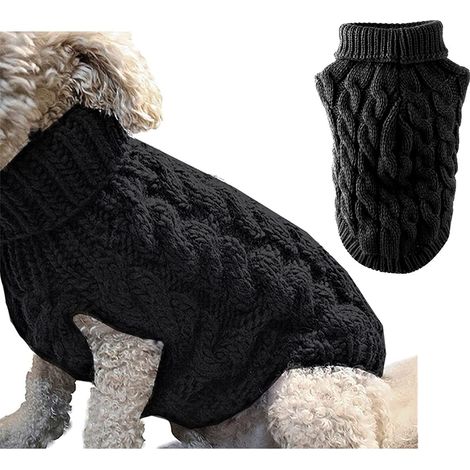 Pull en maille torsadée pour chien et chat vêtement d'hiver chaud pour petit et moyen animal de compagnie (1/5)