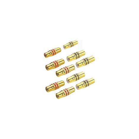 10 adaptateurs RCA femellefemelle plaqués or, coupleurs pour audio et vidéo
