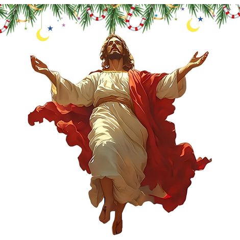 Decorazione natalizia religiosa in acrilico con Gesù piatto (1/5)