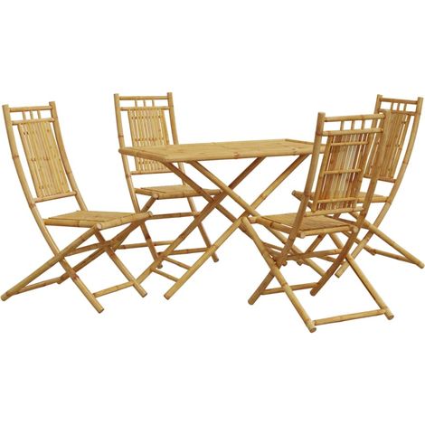 Maison Exclusive - 5-tlg. Garten-Essgruppe Bambus