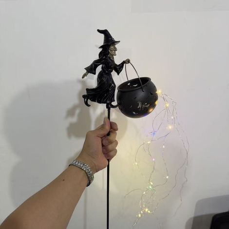 Magischer fliegender Gnome-Kessel, Solar-Gartenleuchte, Seifenblasen-Weihnachtsmann - Seifenblasen-Hexenglas