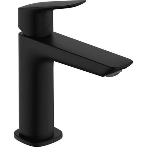 Hansgrohe Logis - Grifo de lavabo, con desagüe, EcoSmart, negro mate 71251670 (1/2)