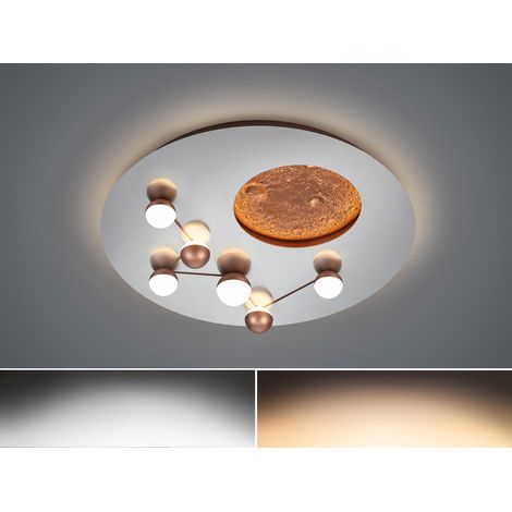 Flache LED Deckenleuchte ZODIAC Aluminium gebürstet Rund, Ø 50cm (1/5)