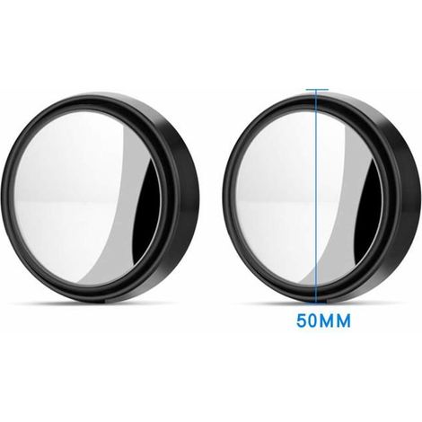 Rotation à 360°Rétroviseurs Extérieur d'Angle Mort-HD Grand avec Auto-adhésif 3M Rétroviseurs Réglable Blind Spot Mirror(noir) (1/5)