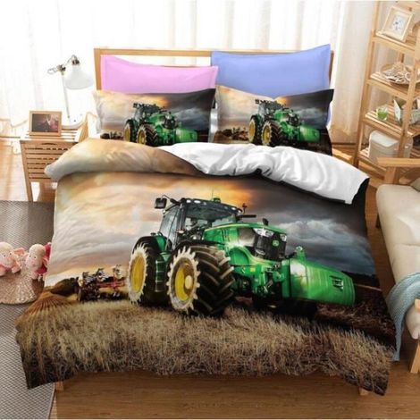 John Deere Traktor-Einstreu-Set – 3-teilig – 220 x 240 cm – 100 % Polyester-Mikrofaser (1/5)