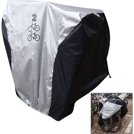 Wasserdichte Fahrradabdeckung für 2 Fahrräder, Schutz vor Regen, Staub und UV-Strahlung, UV-beständig, Outdoor-Unterstand für zwei Fahrräder. (1/5)