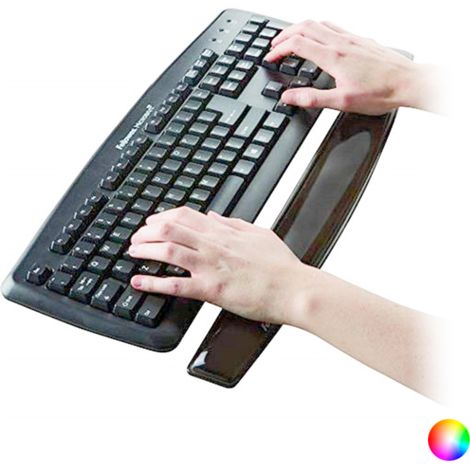 Support pour ordinateur Fellowes Repose-poignets pour clavier gel crystal - Noir (1/5)
