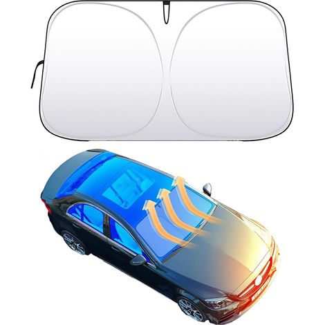 Sonnenschutz fürs Auto, Sonnenschutz für den Innenraum, Sonnenschutz, Front-Sonnenschutz, Windschutzscheiben-Sonnenschutz für den Sommer, UV-Schutz gegen Hitze, faltbar, 140 x 70 cm