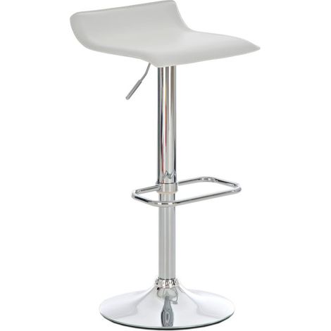 Lot de 2 Tabourets de Bar Pivotant et Réglable en Hauteur 55cm-75cm Chaise de Bar Blanc (1/5)