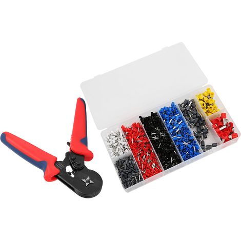 Pince à sertir pour tubes + 1200 cosses, outil ergonomique à sertir pour câbles et fils, outil manuel HSC86-4A (1/5)